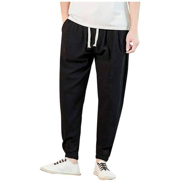 Black cropped joggers mens clearance