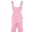 thumbnail image 1 of safuny Men's Denim Shorts Straight Overalls Summer Fit Solid Sale Sleeveless Jumpsuit Rompers Trendy Trousers Fashion Breast Pocket Button Pink M, 1 of 7