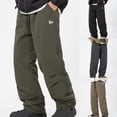 thumbnail image 1 of safuny Men's Drawstring Trousers Big&Tall Casual Outdoors Pants Sports Workout Pants Winter Thicken Athletic Pants Loose Sweatpants Pockets Windproof Green L, 1 of 9