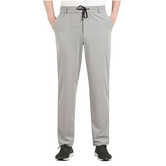 safuny Men's Dress Pants Straight Leg Suit Pants Activewear Business Flat Front Pant Lightweight Mid Waist Trousers Big&Tall Solid Work Pants Casual Fashion Gray XXXXL