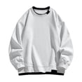 thumbnail image 1 of safuny Men's Fashion Color Block Pullover Outwear Loose Shirts Big&Tall Crew Neck Sweatshirts Long Sleeve Sports Tops Fall Winter Casual Activewear White M, 1 of 7