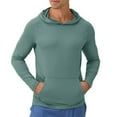 thumbnail image 1 of safuny Men's Fashion Pullover Crew Neck Sweatshirts Casual Activewear Quick Drying Long Sleeve Sports Tops Fall Winter Outwear Slim Hoodie Gym Shirts Big&Tall Green S, 1 of 3
