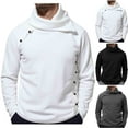 thumbnail image 1 of safuny Men's Fashion Stand Collar Pullover Sweater Casual Long Sleeve Solid with Button Knitted Sweater Fall Winter Slim Tops Black L, 1 of 6
