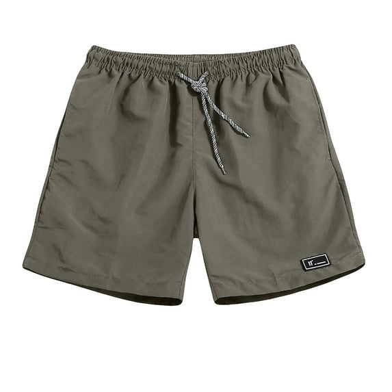 safuny Men's Fast-Drying Running Shorts Summer Elastic Waist Drawstring Leisure Workout Sports Flame Print Trendy Trousers Fashion Army Green XXXXL