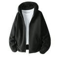 thumbnail image 1 of safuny Men's Fleece Lined Zip-Up Hooded Jacket Warm Sherpa Lined Hoodie Coat with Pockets Black L, 1 of 2