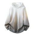 thumbnail image 1 of safuny Men's Gradient Color Hooded Sweatshirt Long Sleeve Loose Pullover White XL, 1 of 3