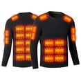 thumbnail image 1 of safuny Men's Heated Shirt 26 Heating Zones Base Layer Slim Crew Neck Long Sleeve USB Rechargeable Warm Thermal Winter Outdoor Wear Black XL, 1 of 9