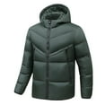 thumbnail image 1 of safuny Men's Hooded Puffer Jacket Full Zip Warm Winter Coat with Pockets Green XXXL, 1 of 3
