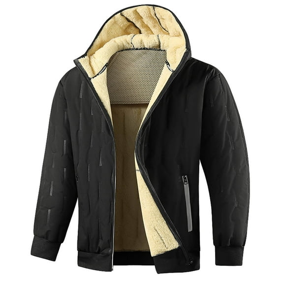 safuny Men's Hooded Zip Front Jacket Lightweight able Breathable Fabric Elastic Long Sleeves for Outdoor Activities Hiking Camping Fishing Sports Fashion Jacket Black XS