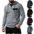 thumbnail image 1 of safuny Men's Hoodie Regular Sweatshirt Long Sleeve Pocketed Comfortable Warm Casual Daily Pullover Black L, 1 of 6