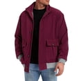 thumbnail image 1 of safuny Men's Jacket Lapel Button Down Jack Solid Corduroy Casual Jacket Long Sleeve Outwear Wine M, 1 of 5