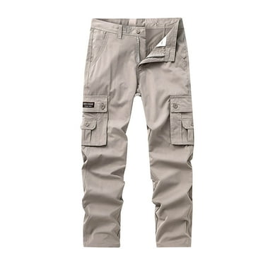 safuny Men's Jog Pants Straight Leg Cotton Cargo Pants with Pockets Solid Lounge Pants Casual Zipper Trousers Big&Tall Fashion Activewear Sports Sweatpants Yellow S