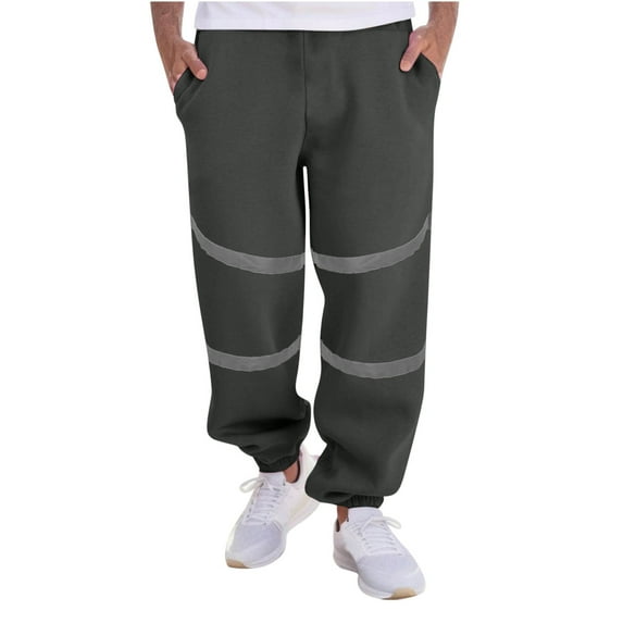 safuny Men's Jogger Cargo Pants Sweatpants Outdoors Athletic Outwear Work Trendy Trousers Solid Color Dungarees Activewear Holiday Casual Reflective Daily Sport Dark Gray L