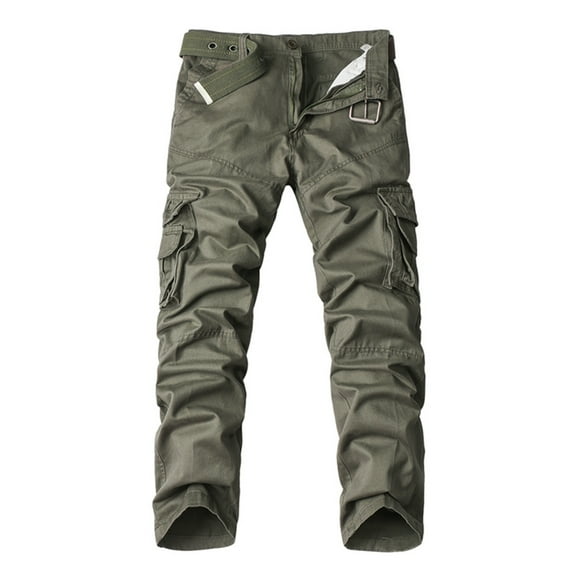 safuny Men's Jogger Cargo Sweatpants Outdoors Activewear Holiday Solid Color Pocket Mid Waist Zipper Trendy Trousers Casual Comfy Daily Athletic Outwear Work Dungarees Gray M