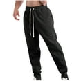 thumbnail image 1 of safuny Men's Jogger Pants Cargo Sweatpants Outdoors Running Clearance Drawstring Casual Activewear Comfy Relaxed Pants Teens Boys Solid Color Fashion Trousers Athletic Black M, 1 of 3