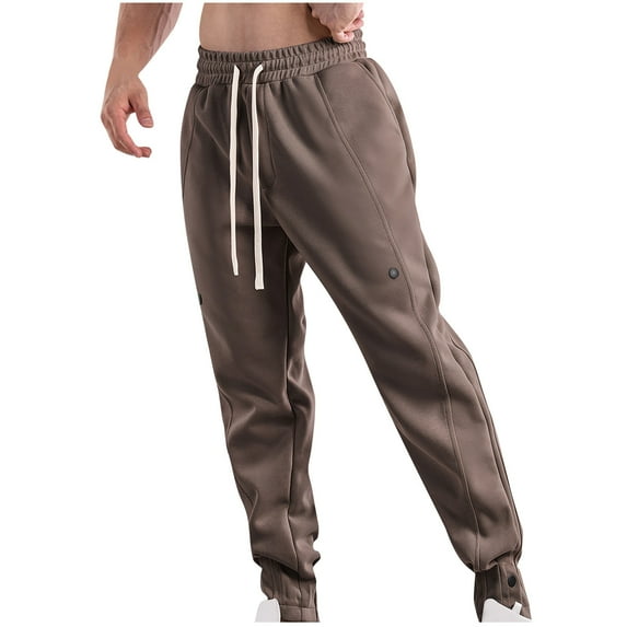 safuny Men's Jogger Pants Cargo Sweatpants Outdoors Running Clearance Drawstring Casual Activewear Comfy Relaxed Pants Teens Boys Solid Color Fashion Trousers Athletic Coffee XL