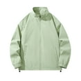 thumbnail image 1 of safuny Men's Lightweight Jacket Causal Stylish Full Zip Stand Collar Sun Protection Windbreaker Outdoor Jacket Green L, 1 of 4