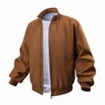 thumbnail image 1 of safuny Men's Lightweight Jackets Stand Collar Windbreaker Casual Stylish Fall Zip Up Business Coat Coffee XL, 1 of 8