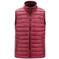 thumbnail image 1 of safuny Men's Lightweight Packable Insulated Puffer Vest Outerwear, Warm Winter Sleeveless Jacket for Golf Running Red M, 1 of 9