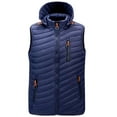 thumbnail image 1 of safuny Men's Lightweight hoodie Packable Insulated Puffer Vest Outerwear, Warm Winter Sleeveless Jacket for Golf Running Blue XXXXL, 1 of 3