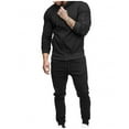 thumbnail image 1 of safuny Men's Long Sleeve Sports Zipper Tracksuits Fall Winter 2 Piece Outfits Big&Tall Jackets Lounge Sets Casual Cotton Cardigans Joggers Pants Drawstring Sweatshirts Black L, 1 of 7
