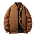 thumbnail image 1 of safuny Men's Long Sleeve Stand Up Collar Zipper Jacket Soft Breathable Fabric Loose Casual Outdoor Fashion Cardigan Coat Suitable for Summer Activities Coffee XXXL, 1 of 6