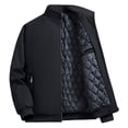 thumbnail image 1 of safuny Men's Long Sleeve Stand-up Zipper Coat Lightweight Breathable Soft Fabric Casual Outerwear Daily Use Fashionable Style Black XXXXL, 1 of 3