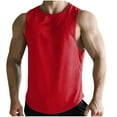 thumbnail image 1 of safuny Men's Loose Basic Tank Tops Solid Color Fashion Workout Sleeveless Muscle Tees Lightweight Activewear Regular Fitness,Quick Dry Gym Casual Tops Summer Beach Red, 1 of 6
