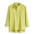 thumbnail image 1 of safuny Men's Loose Cotton Lined Shirts with Pocket Long Sleeve Athletic Half Button Workwear Casual Sports Holiday Solid Color Fashion Mint Green XXL, 1 of 4