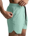 thumbnail image 1 of safuny Men's Loose Straight Beach Shorts Summer Sale Elastic Waist Drawstring Leisure Workout Sports Solid Zipper Pocket Fit Clearance Trendy Trousers Fashion Green XXL, 1 of 8