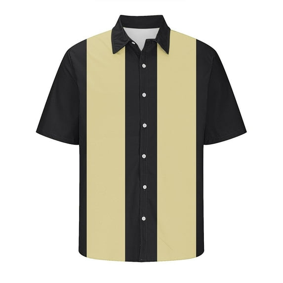 safuny Men's Loose Tops Trendy Turn Down Collar Button Down Shirts Short Sleeve Pullovers Color Block Tees Summer Clearance Casual Workout Blouses Activewear Yellow XL