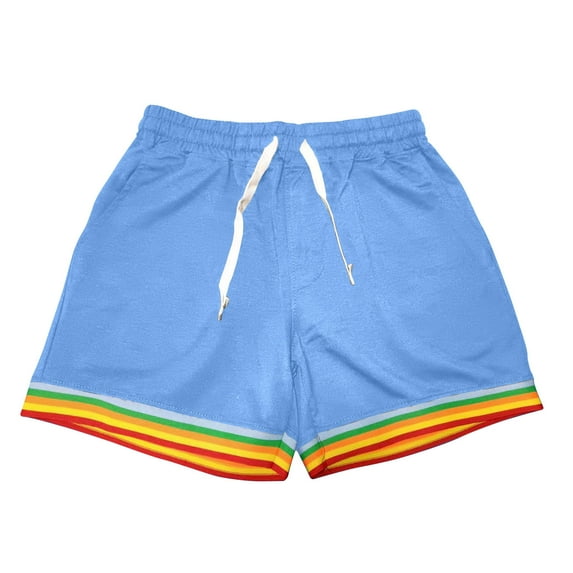 safuny Men's Lounge Shorts Activewear Solid Color Workout Causal Elastic Waist Drawstring Pants Beach Lightweight with Pockets Summer Sky Blue XXXL