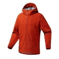 thumbnail image 1 of safuny Men's Outdoor Windproof Water-Resistant Fleece-Lined Zipper Jacket Long Sleeve Lightweight able Hooded Coat for Casual Daily Wear Hiking Running Orange L, 1 of 3