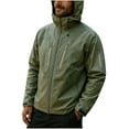 thumbnail image 1 of safuny Men's Outdoor Windproof Waterproof Zipper Jacket Long Sleeve Lightweight Breathable Hooded Coat Casual Activewear for Climbing Hiking and Daily Use Army Green L, 1 of 4