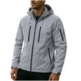 thumbnail image 1 of safuny Men's Outdoor Windproof Waterproof Zipper Jacket Long Sleeve Lightweight Breathable Hooded Coat Casual Activewear for Climbing Hiking and Daily Use Gray XXXXL, 1 of 4