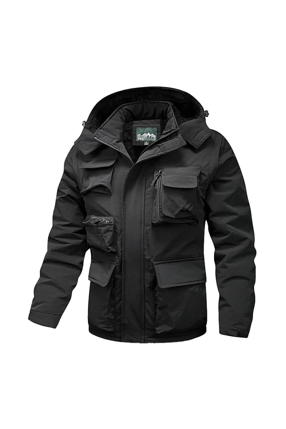 Men's Outdoor Zip Up Jacket Long Sleeve Windproof Water-Resistant Detachable Arm Soft Breathable Fabric Casual Daily Wear Climbing Hiking Sports Black XXXXXL