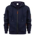 thumbnail image 1 of safuny Men's Outwear Zipper Stand Collar Pullover Long Sleeve Tops Workout Fall Winter Hoodie Sweatshirts with Pockets Big&Tall Fashion Casual Loose Shirts Blue M, 1 of 5