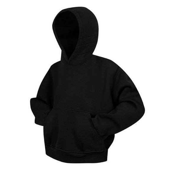 safuny Men's Oversized Hooded Sweatshirt Long Sleeve Solid Casual Pullover with Pocket Black XL