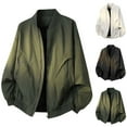 thumbnail image 1 of safuny Men's Oversized Jacket Zip Up Lightweight Casual Coat with Zipper Pockets Army Green L, 1 of 3