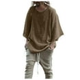 thumbnail image 1 of safuny Men's Oversized Pullover Loose Cotton Shirts Crew Neck Fall Tops Solid Shirts Trendy Holiday Long Sleeve Leisure Comfy Khaki S, 1 of 5