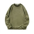 thumbnail image 1 of safuny Men's Oversized Pullover Loose Cotton Shirts Long Sleeve Crew Neck Fall Tops Leisure Comfy Solid Shirts Trendy Holiday Army Green XXL, 1 of 3