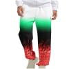 thumbnail image 1 of safuny Men's Pants Comfy Lounge Casual Striped Fashion Full Length Trousers Pajamas For Husband Boyfriend Son Home Clothes Loose Couple Air Conditioning Pants Red XXXL, 1 of 7