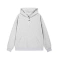 thumbnail image 1 of safuny Men's Quarter Zip Hoodie Pullover Kangaroo Pocket Casual Solid Sweatshirt White XL, 1 of 7