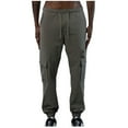 thumbnail image 1 of safuny Men's Relaxed Baggy Trousers Athletic-Fit Cargos Pants Pockets Sweatpants Fashion Casual Work Sports Track Pants Zipper Drawstring Lounge Pants Gray L, 1 of 7