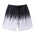 thumbnail image 1 of safuny Men's Running Shorts Sweat Gym Shorts Elastic Waist Drawstring Pants Summer Beach Gradian Color Workout Causal Zipper Pockets White S, 1 of 5