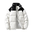 thumbnail image 1 of safuny Men's Shiny Winter Warm Jacket Heavyweight ffer Jacket Casual Coat Windproof Stand Collar Outwear Gray XXL, 1 of 5