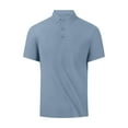 thumbnail image 1 of safuny Men's Short Sleeve Pullovers Regular Business Tops Turn Down Collar Quarter Button Shirts Saving Trendy Activewear Solid Color Tees Summer Casual Workout Blouses Gray XXL, 1 of 8