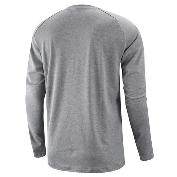 safuny Men's Slim Basic Pullover Cotton Sweatshirts Solid Color Long Sleeve Athletic Half Button Workwear Casual Sports Holiday Fashion Gray L