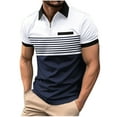 thumbnail image 1 of safuny Men's Slim Fit Quarter Zipper Tops Clearance Fashion Leisure Comfy Holiday Solid Color Tees Clothing Summer Lapel Pullover Short Sleeve Shirts White, 1 of 8