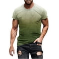 thumbnail image 1 of safuny Men's Slim Fit Tops Clothing Gradient Tees Fashion Summer Short Sleeve Shirts V Neck Pullover Holiday Casual Sports Comfy Green M, 1 of 5